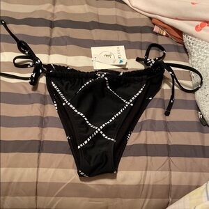 Black Bikini Bottom with White Accents